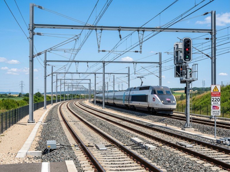 Infrastructures ferroviaires, caténaires et signalisation de sécurité